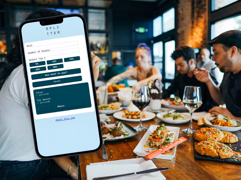 Screenshot from the landing page in mobile view